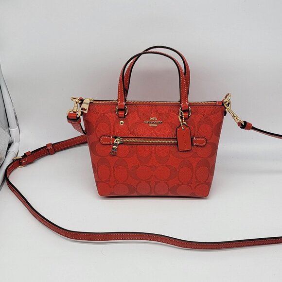 Coach Mini Gallery Crossbody in Signature Canvas CA721 Miami Red
